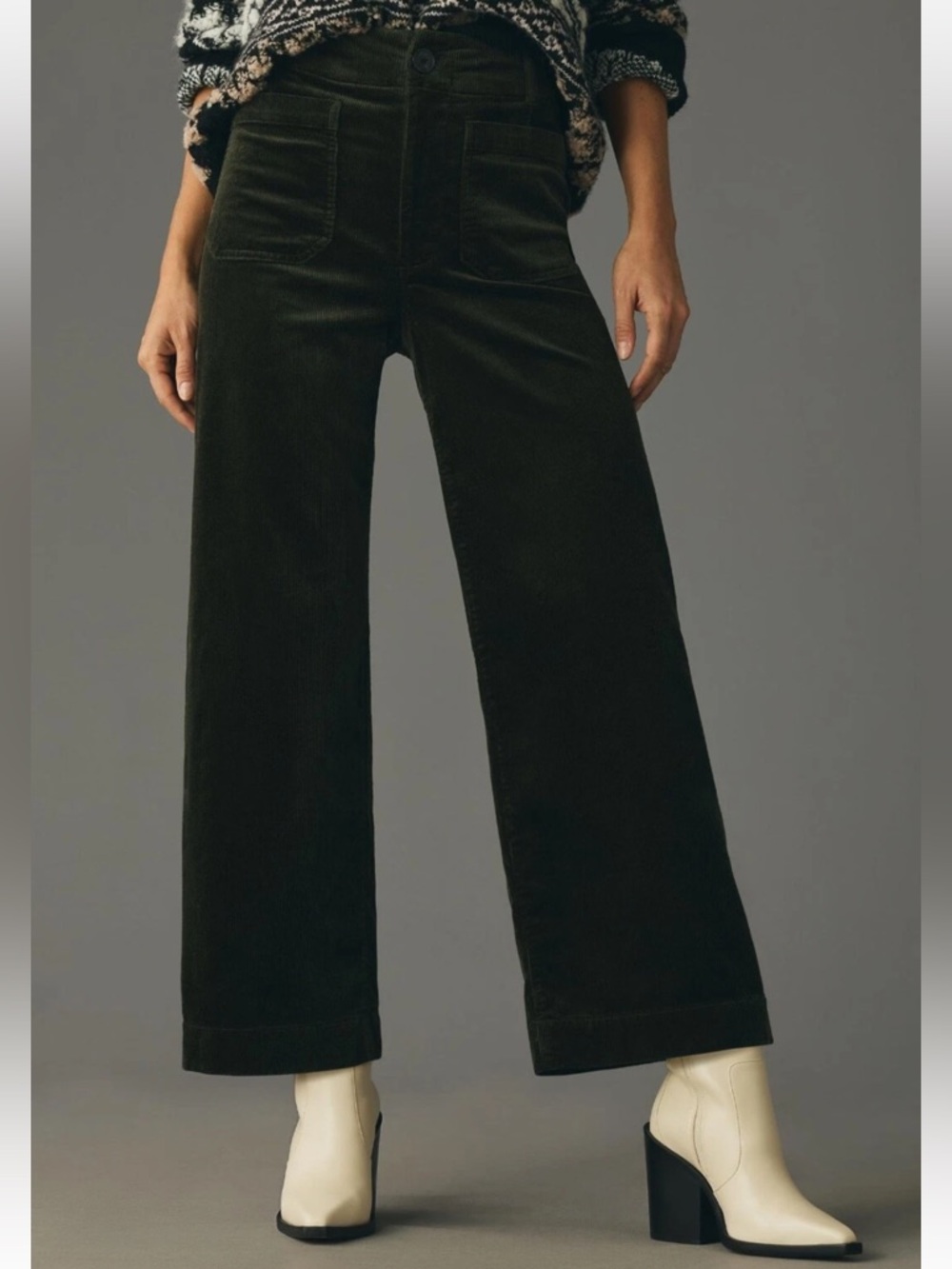 Anthropologie Colette Wide Leg Corduroy Crop Pants by Maeve Green.    6